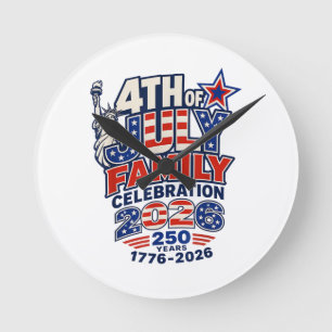 Horloge Ronde Célébration de la fête familiale du 4 juillet 2026