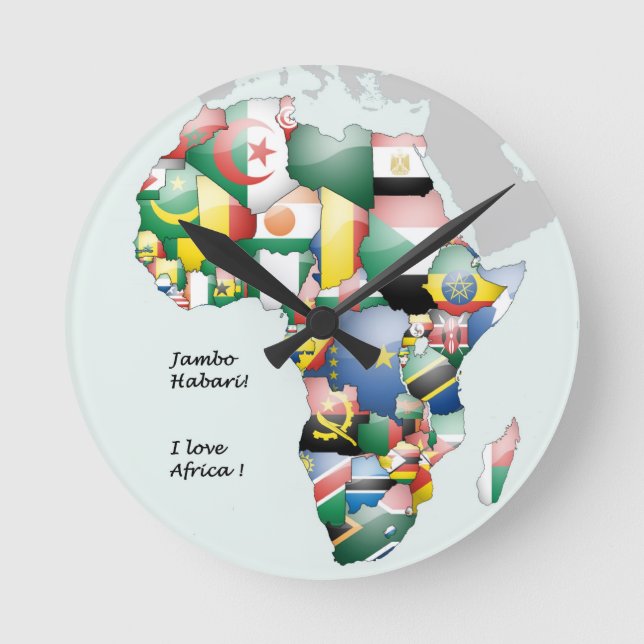 Horloge Ronde Célébration de l'Afrique dans le design des drapea (Recto)