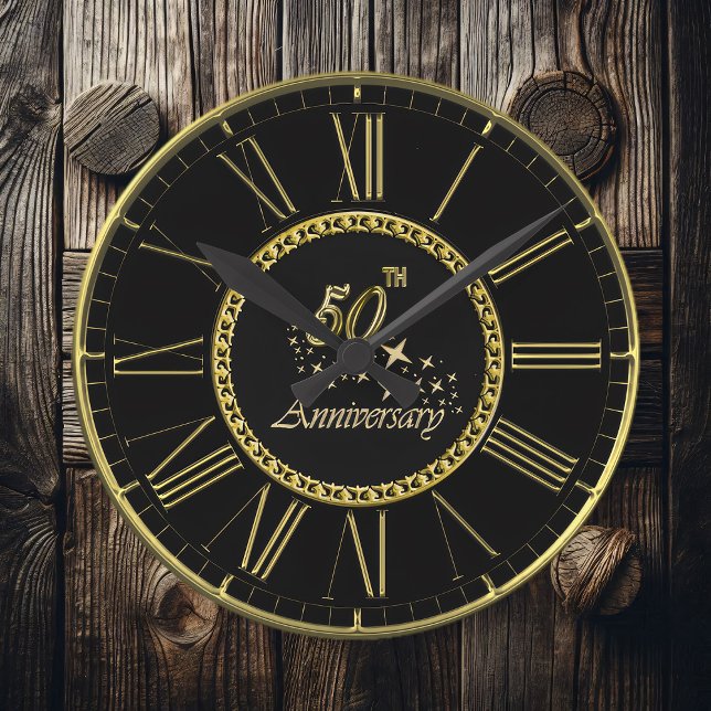 Horloge Ronde Célébration du 50e anniversaire de l'or et du noir (Créateur téléchargé)
