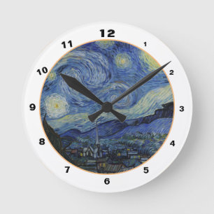 Horloge Ronde Célèbre Starry Night & Van Gogh /vintage Art Round