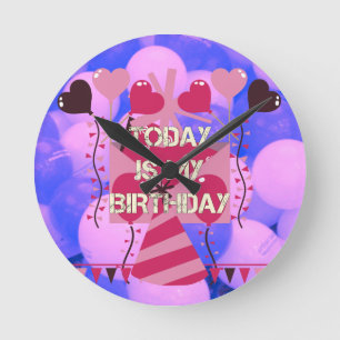 Horloge Ronde Célébrer Mes Bénédictions Joyeuses d'Anniversaire