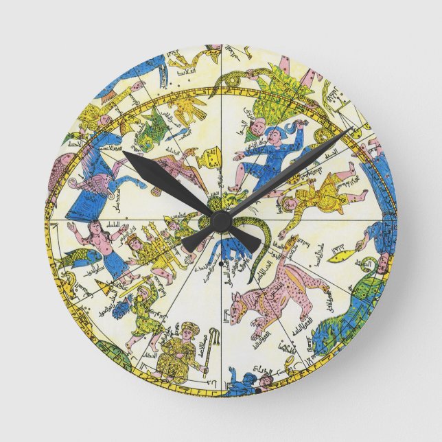 Horloge Ronde Céleste Vintage, Sphère Arabe, Constellations (Recto)