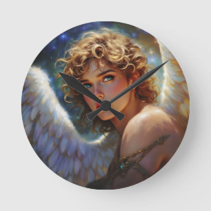 Horloge Ronde Celestial Guardian - Angel des étoiles