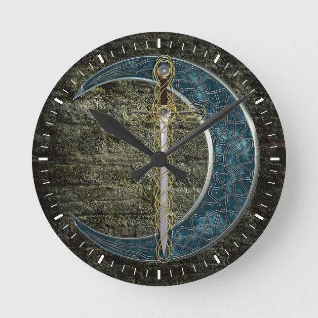 Horloge Ronde Celtic Sword and Moon (Recto)