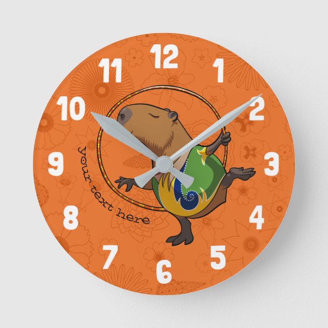 Horloge Ronde Cerceau de Gymnastique Rythmique de Capybara Migno (Recto)