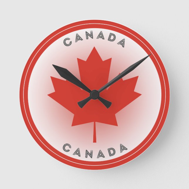 Horloge Ronde Cercle de feuille d'érable du Canada (Recto)