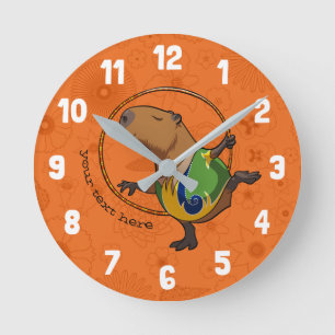 Horloge Ronde Cercle de Gymnastique Rythmique de Capybara Mignon