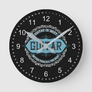 Horloge Ronde Cercle de note de musique de guitare