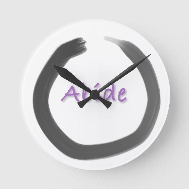 Horloge Ronde Cercle Enso Bouddhiste Abide Zen (Recto)