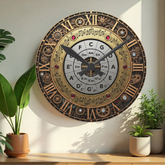 Horloge Ronde Cercle musical des quintes Horloge, art mécanique