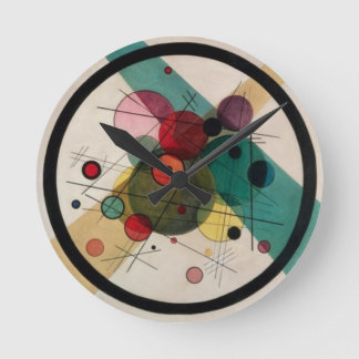 Horloge Ronde Cercles Abstraits Kandinsky dans un cercle