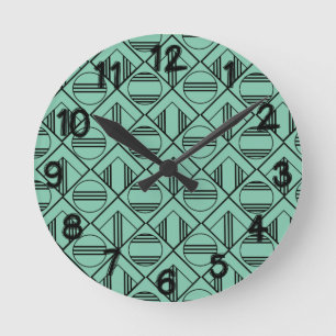 Horloge Ronde Cercles Art Déco et diamants