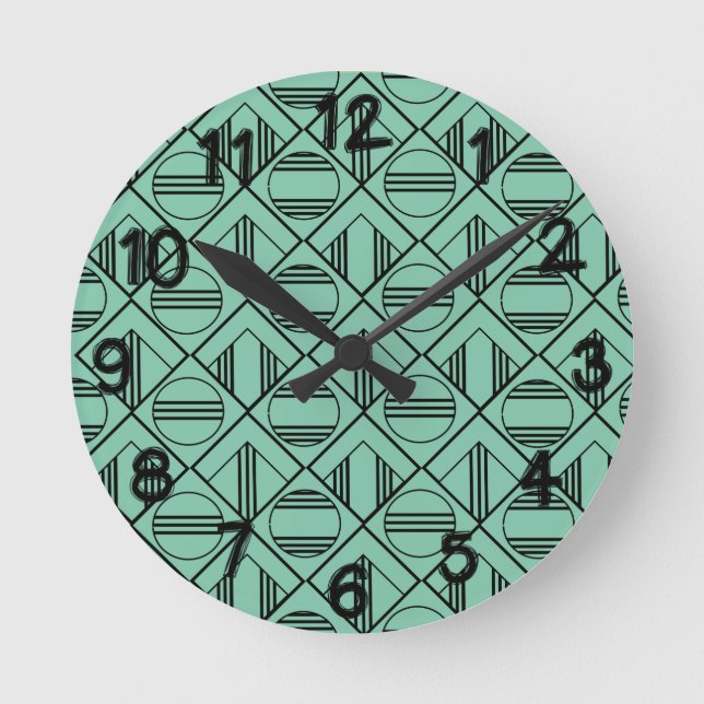 Horloge Ronde Cercles Art Déco et diamants (Recto)