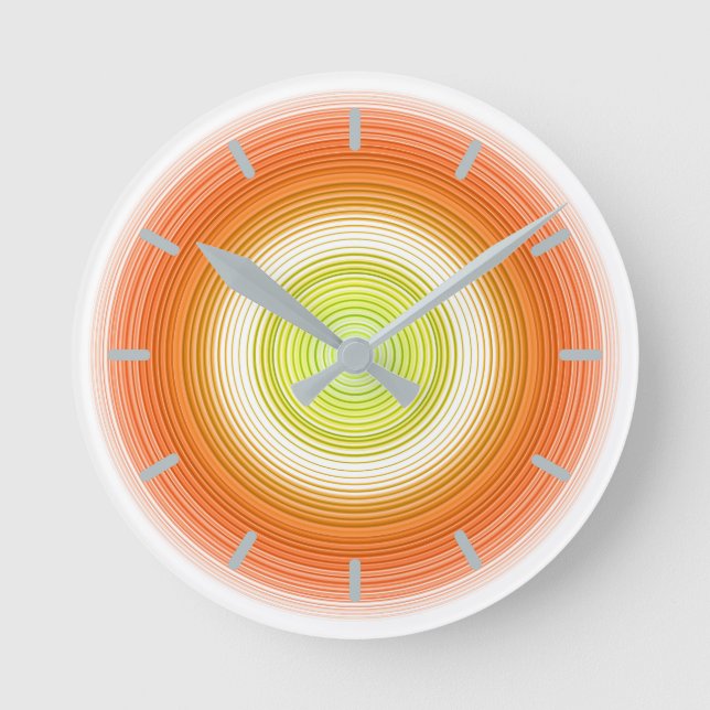 Horloge Ronde Cercles - couleurs agrumes (Recto)