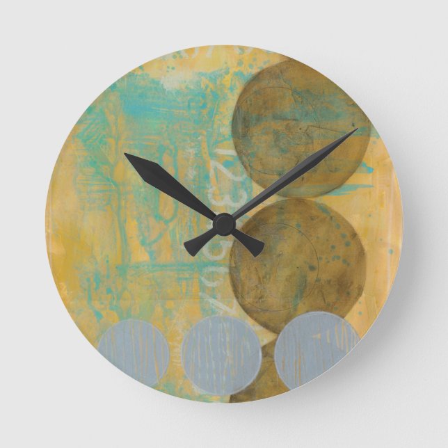 Horloge Ronde Cercles de brun foncé et de gris avec des nombres (Recto)