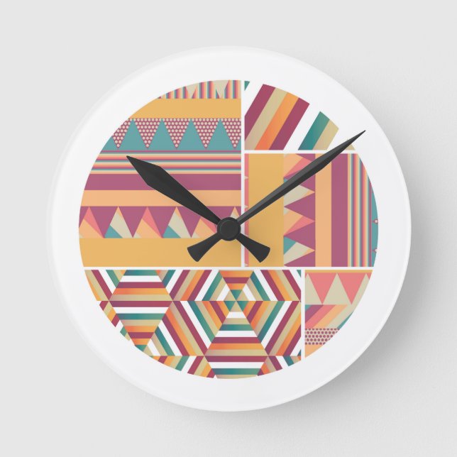 Horloge Ronde Cercles de couleur (Recto)