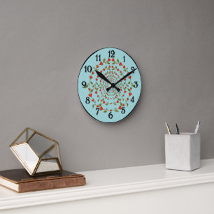 Horloge Ronde Cercles de vigne des coeurs