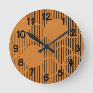 Horloge Ronde Cercles orange