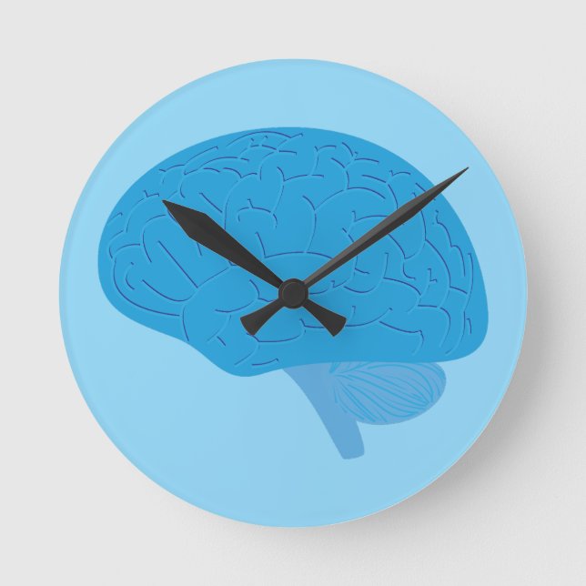 Horloge Ronde Cerveau Bleu (Recto)