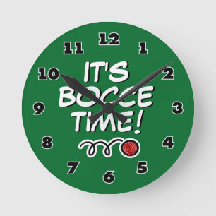 Horloge Ronde C'est le moment du bocce ! funny wall clock with n