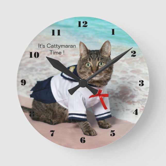 Horloge Ronde C'est l'heure de Cattymaran ! (Recto)