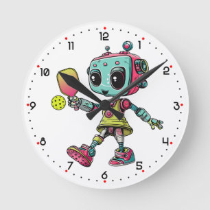 Horloge Ronde C'est l'heure de DINK-O-TRON !  Pickleball 