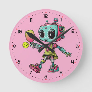 Horloge Ronde C'est l'heure de DINK-O-TRON !  Pickleball 