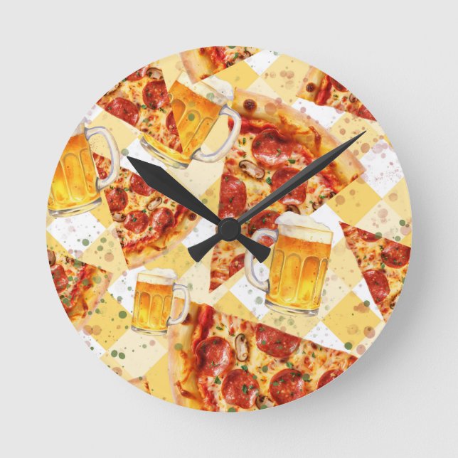 Horloge Ronde C'est l'heure de la pizza, c'est l'heure de la biè (Recto)