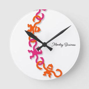 Horloge Ronde C'est l'heure de l'Horloge murale ronde Monkey Bus