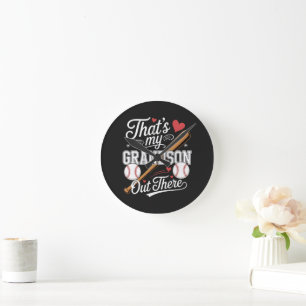 Horloge Ronde C'est mon petit-fils là-bas Baseball