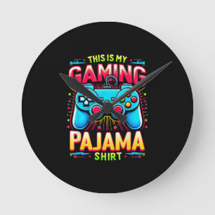 Horloge Ronde C'est mon t-shirt de pyjama de jeu manette de jeu