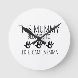 Horloge Ronde Cette maman appartient, Maman personnalisée, Maman