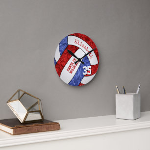 Horloge Ronde chambre de volley-ball de sport