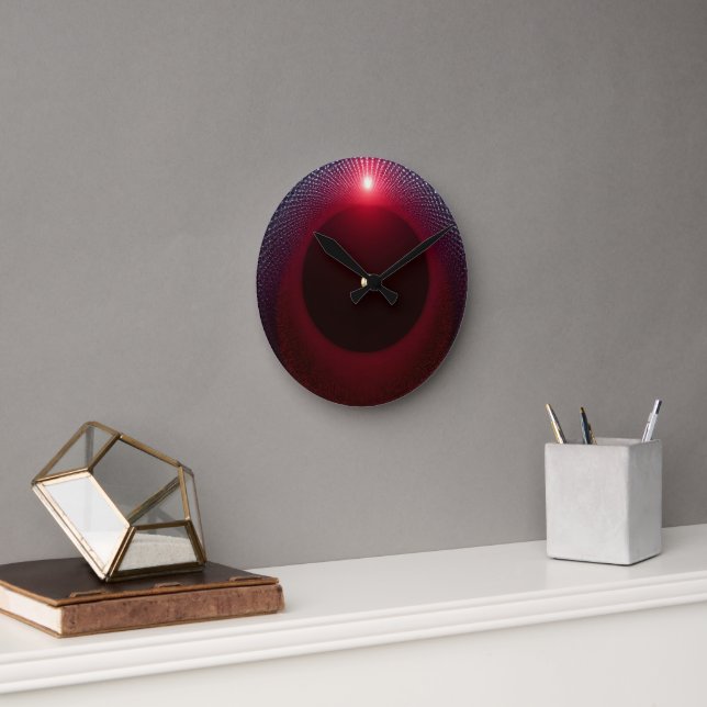 Horloge Ronde Chambre Echo métallique Abstraite avec onde sonore (Bureau)
