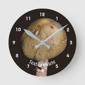 Horloge Ronde Champignon Brun Sauvage Personnalisé Nature