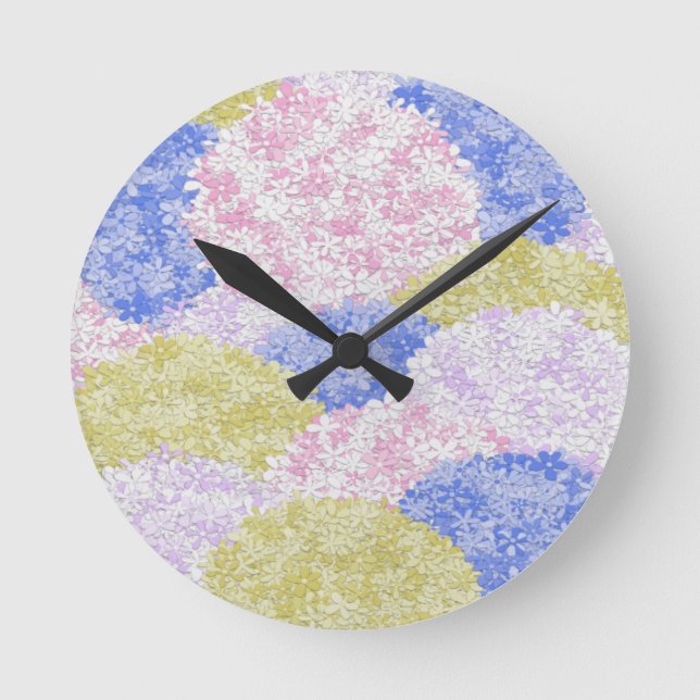 Horloge Ronde Champs D'Hydrangée (Recto)
