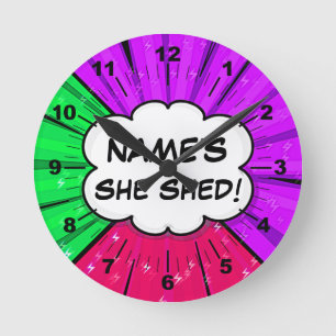 Horloge Ronde Changer tout le texte Ajouter le nom Elle Shed Com