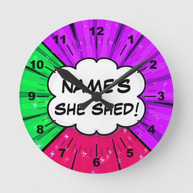 Horloge Ronde Changer tout le texte Ajouter le nom Elle Shed Com (Recto)