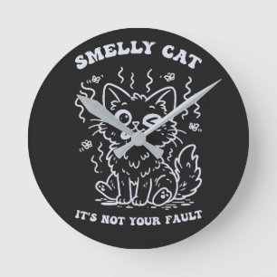 Horloge Ronde Chanson Iconique Chat Puant