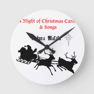 Horloge Ronde Chanter le long de Noël - Carols & Festive Joy