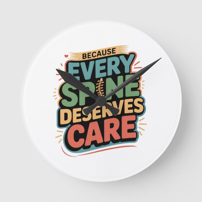 Horloge Ronde Chaque épine Mérite Soins Chiropraticien Citation (Recto)