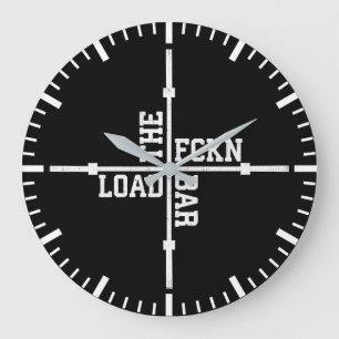 Horloge Ronde Charger La Barre Fckn - Gym Motivational Grande Ho