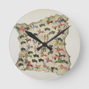 Horloge Ronde Chasse de Buffalo (colorant sur l'élan-peau)