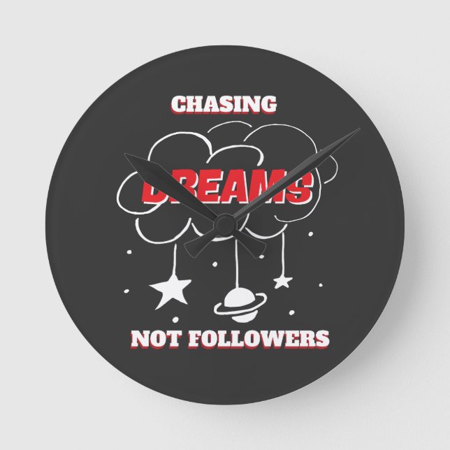 HORLOGE RONDE CHASSE RÊVES PAS FLEURS NOUVEAU MEILLEUR (Recto)