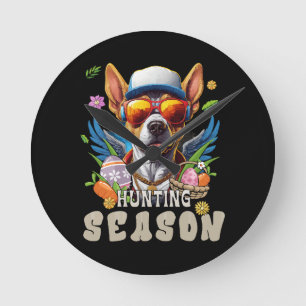 Horloge Ronde Chasse Saison Cerf Œuf de Pâques