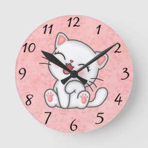 Horloge Ronde Chat