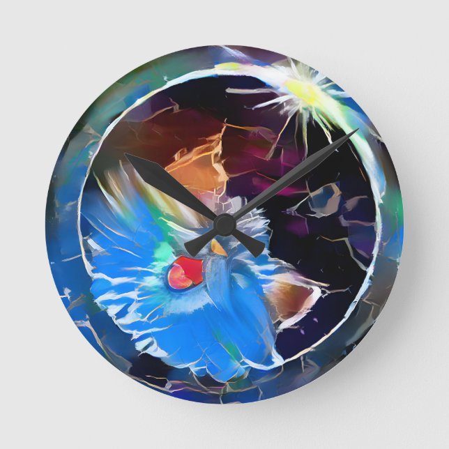 Horloge Ronde Chat 6 - Élipse solaire (Recto)