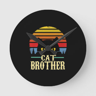 Horloge Ronde Chat Brother Vintage des années 80 Style T-shirt r