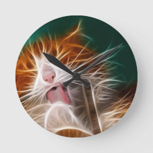 Horloge Ronde chat chaton minous mignon animal familier ronron m