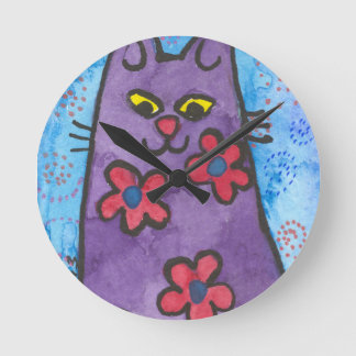 Horloge Ronde Chat de Fun